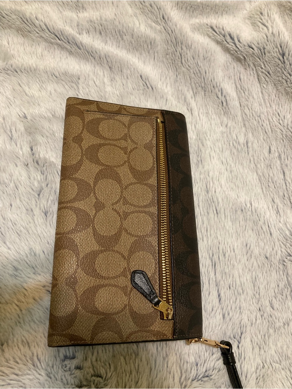Coach Two-Tone Brown Signature Convertible Wristlet - Picture 2 of 6